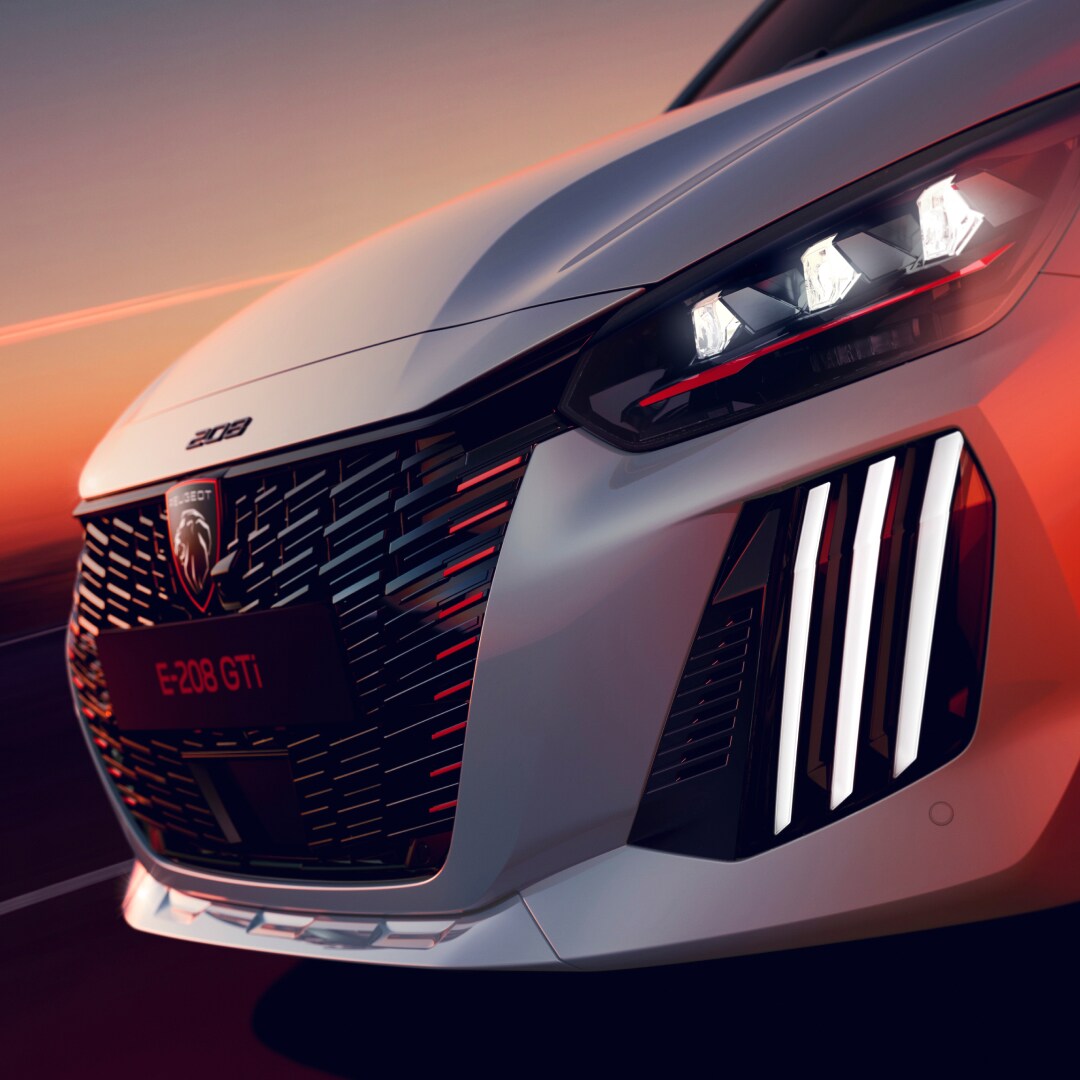 New PEUGEOT E‑208 GTi front detail