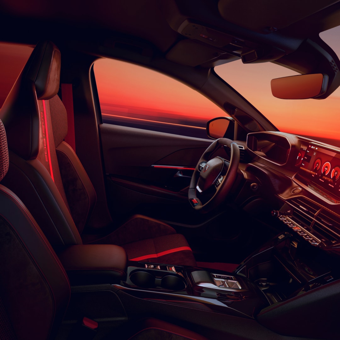 New PEUGEOT E‑208 GTi seat detail