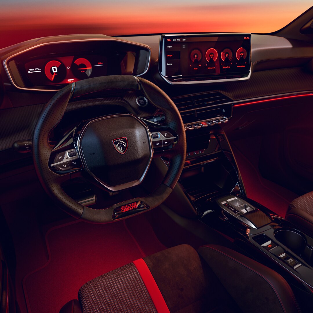 PEUGEOT i‑Cockpit® of the new PEUGEOT E‑208 GTi