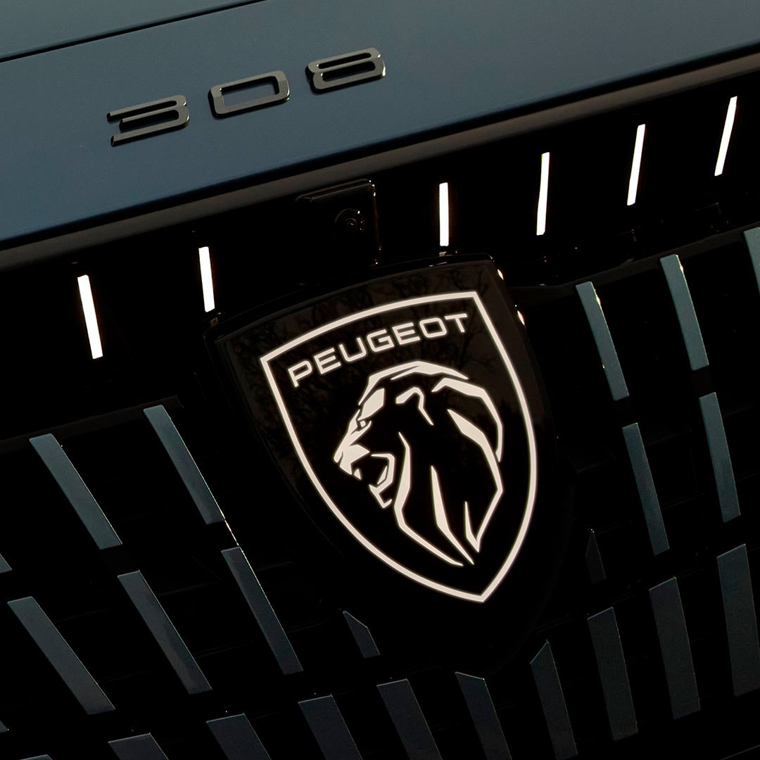 New PEUGEOT E-308 SW illuminated emblem